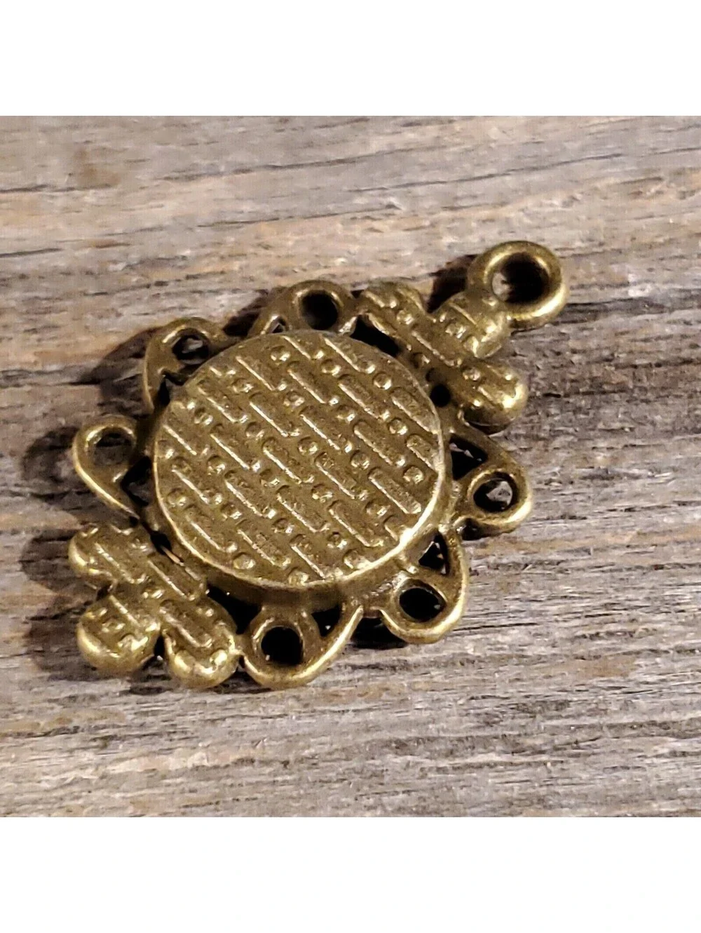 Lot of Bronze Art Nouveau 12mm Round Cabochon Pendant Bezel Tray Settings 4 pcs